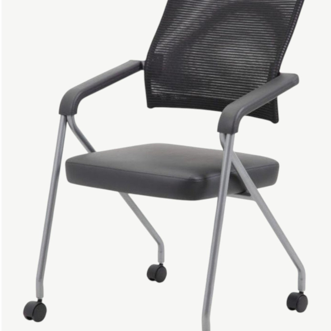 Boss Black Mesh Training Chair With Pewter Frame, (set of 2) - Image 2