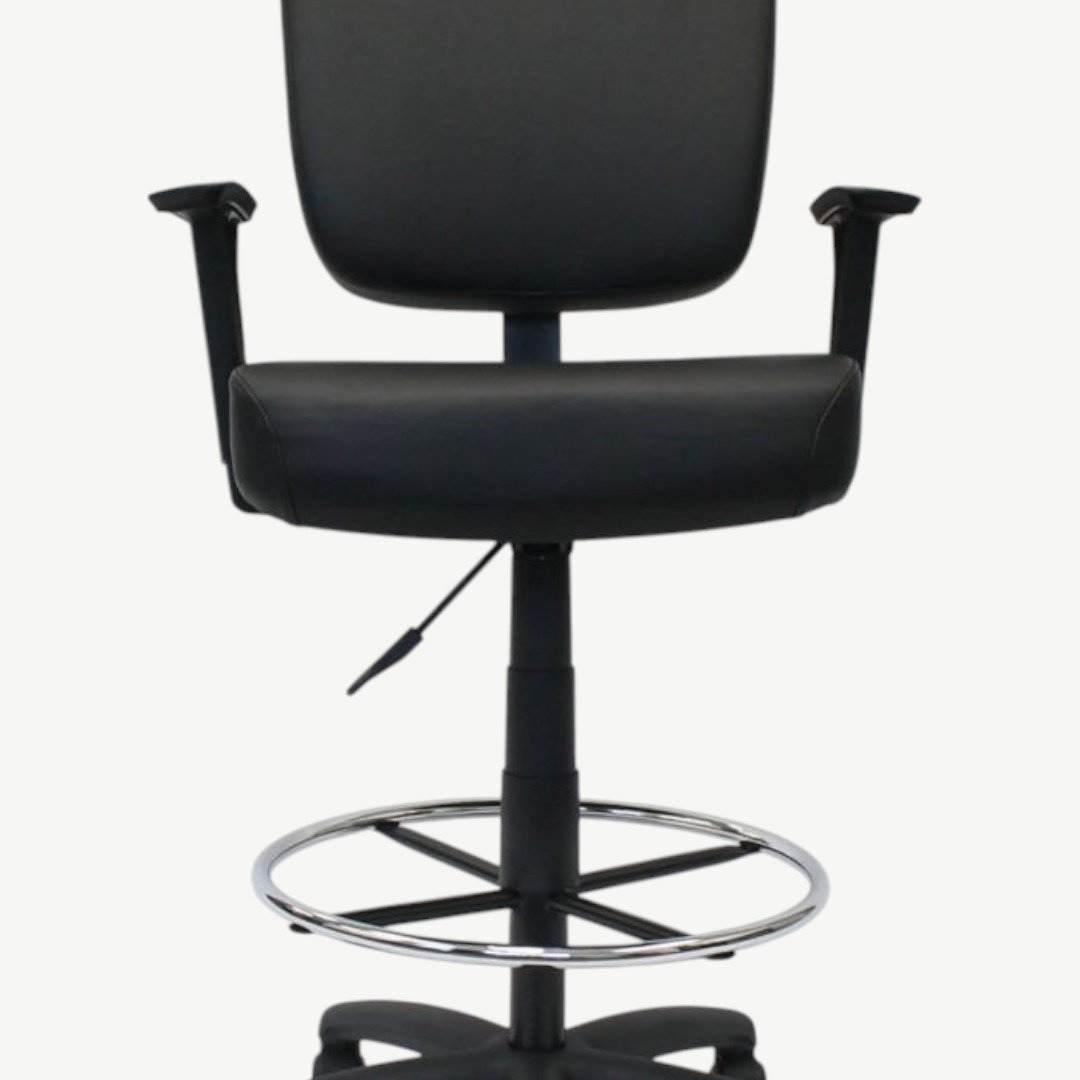 Black Antimicrobial Vinyl Medical Stool - Image 2