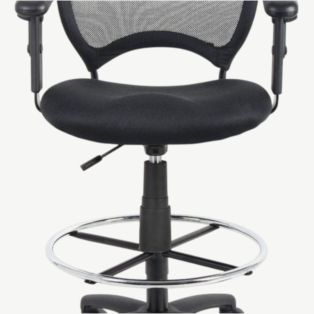 Grey Antimicrobial Vinyl Medical Stool With Back Cushion - Image 2