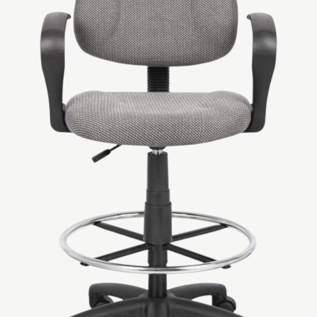 Black Antimicrobial Vinyl Medical Stool With Foot Ring - Image 2