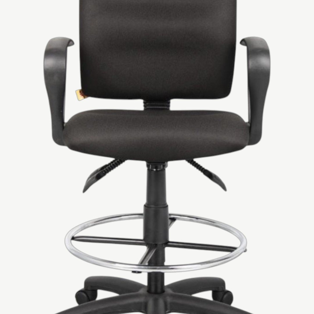 Black Fabric Drafting Stools W/footring - Image 2