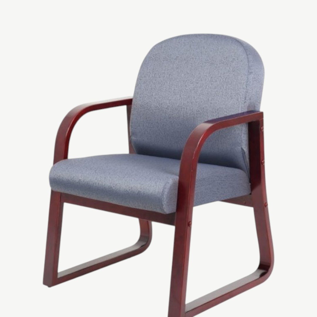 Boss Mahogany Frame guest, accent or dining chair in Grey Fabric - Image 2