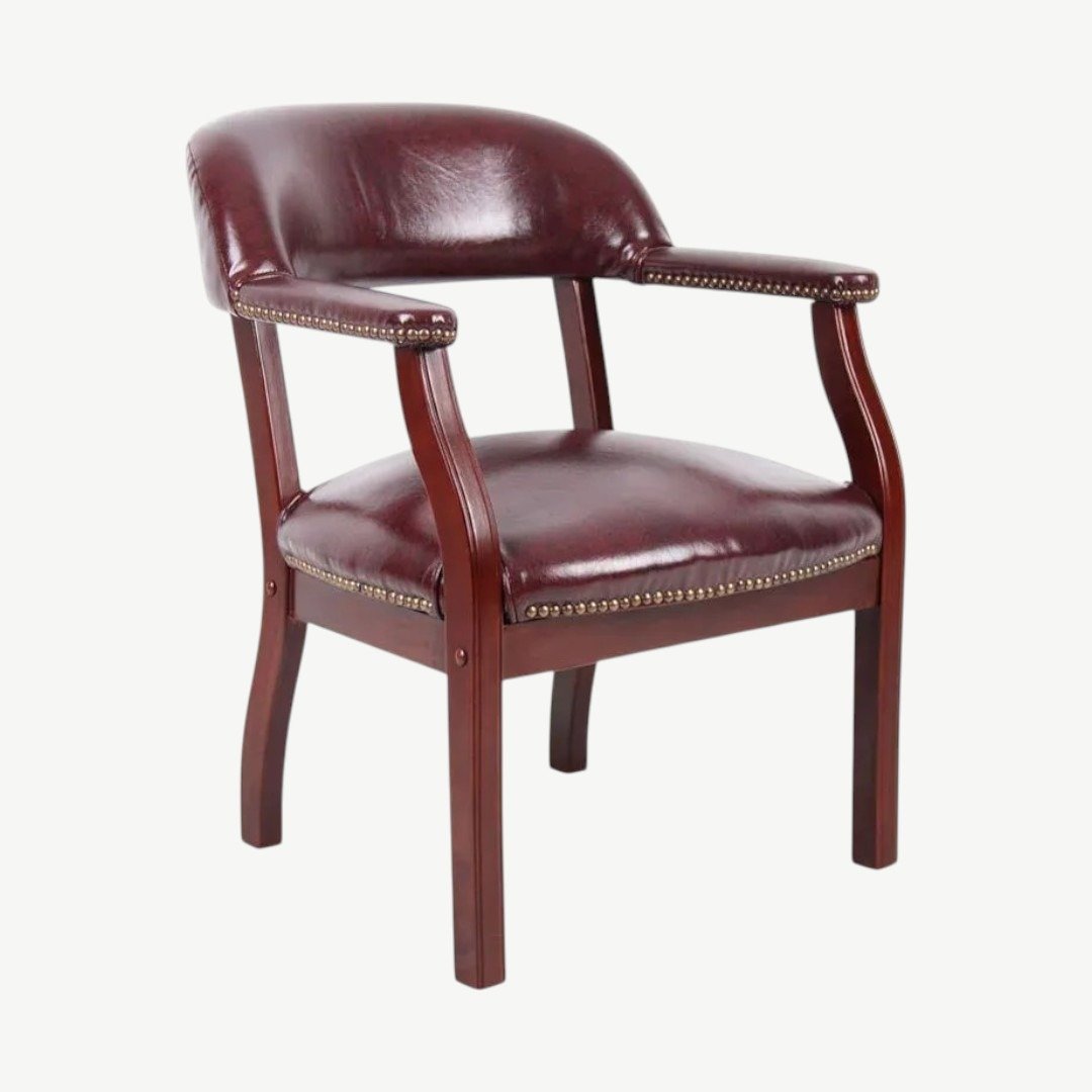 Boss Captain’s guest, accent or dining chair in Burgundy Vinyl - Image 2