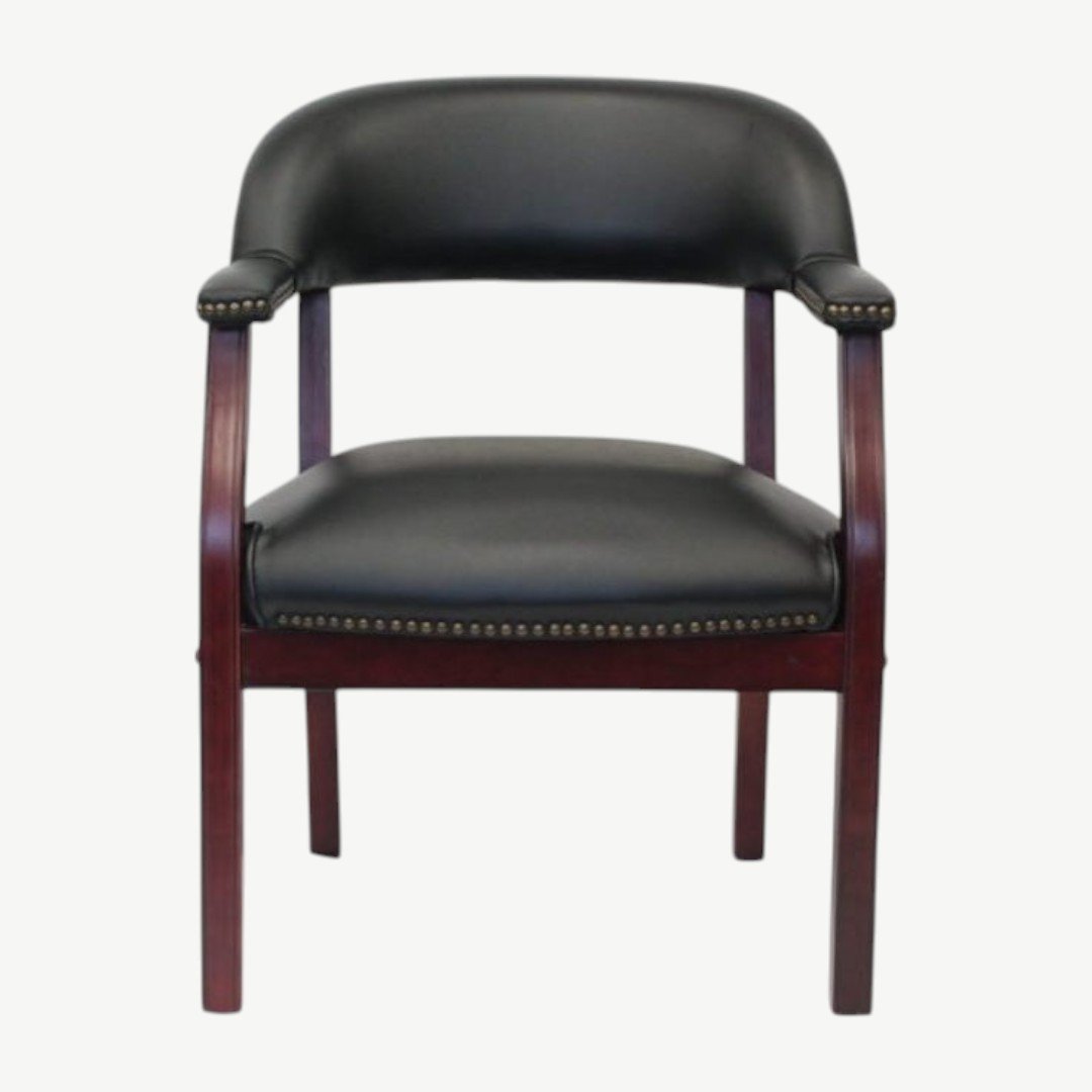 Boss Captain’s guest, accent or dining chair in Black Vinyl - Image 2