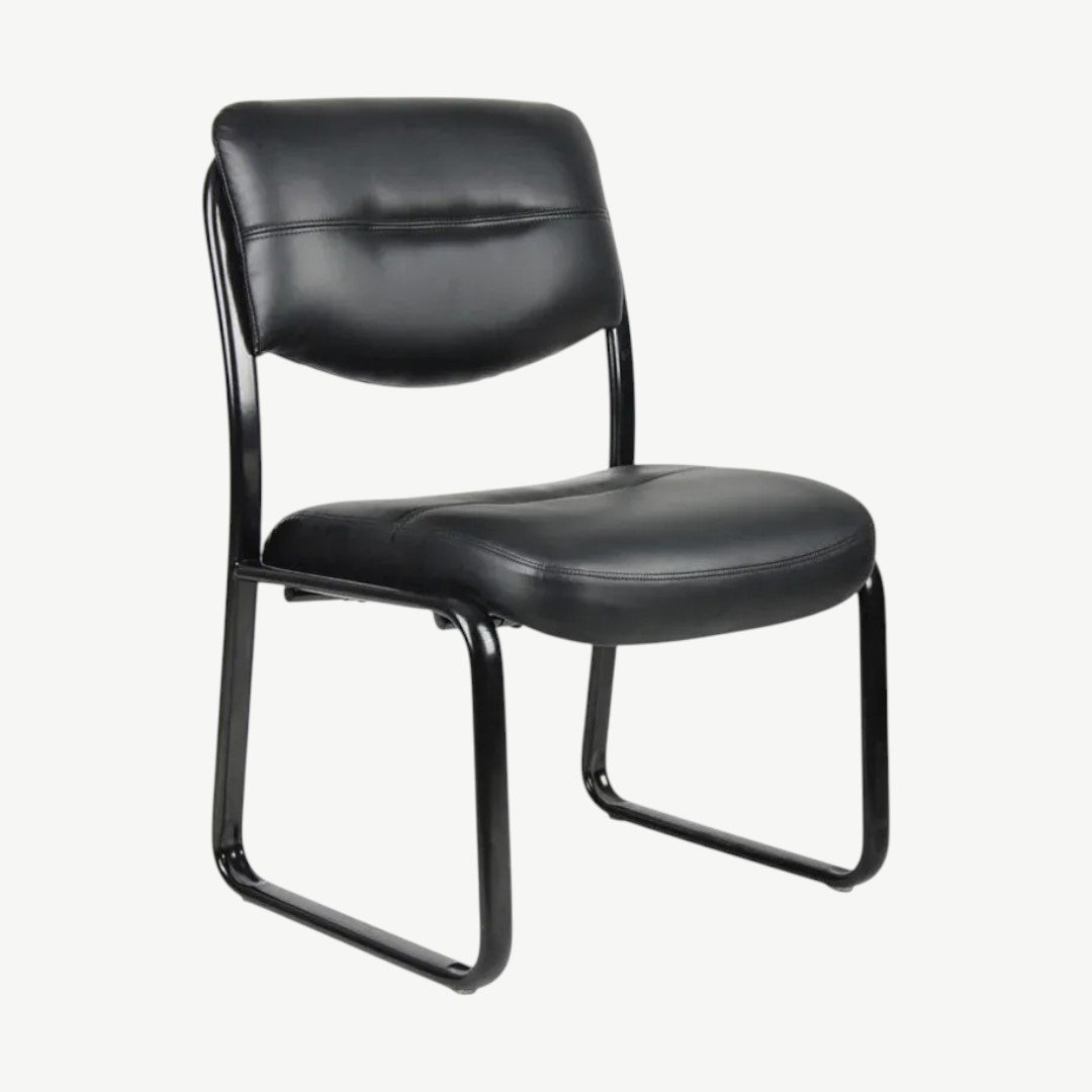 Boss Leather Sled Base Side Chair - Image 2