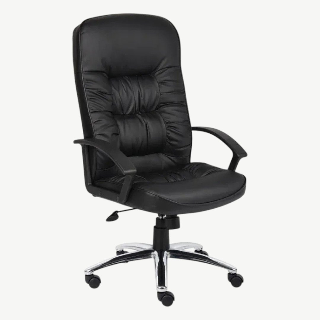 Boss High Back LeatherPlus Chair W/ Chrome Base - Image 2
