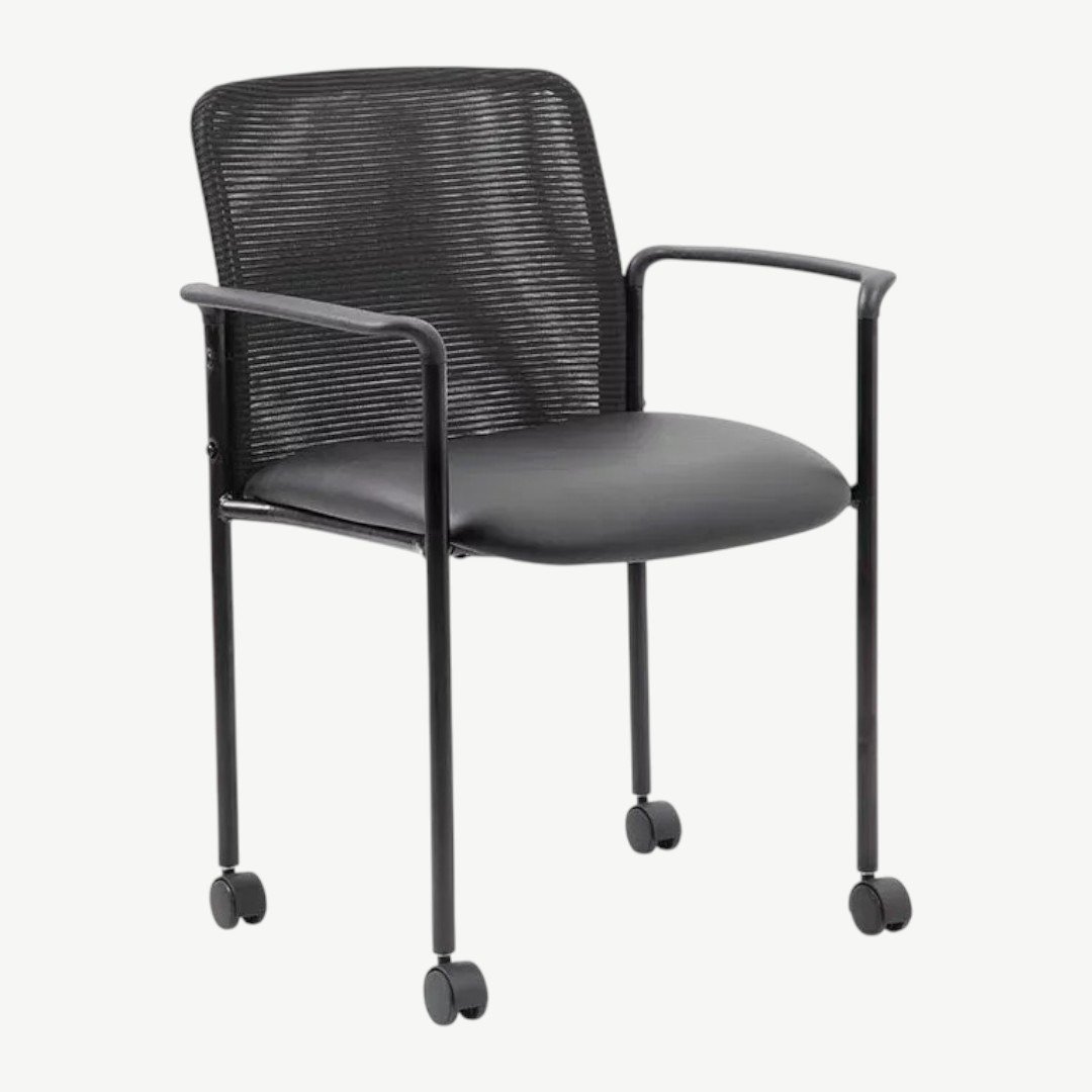 Boss Mesh Guest Chair with Casters, Black - Image 2
