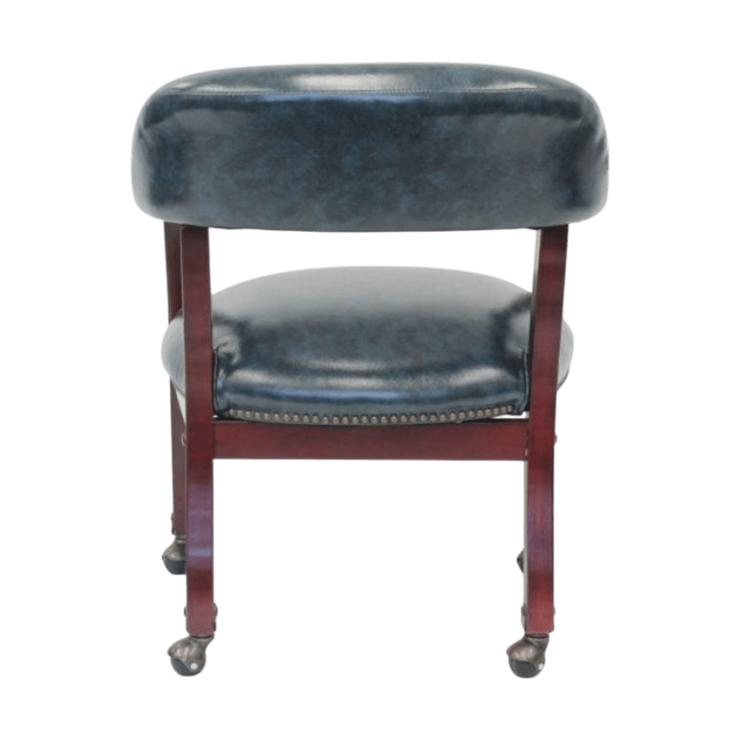 Boss Captain’s guest, accent or dining chair in Blue Vinyl W/ Casters - Image 4