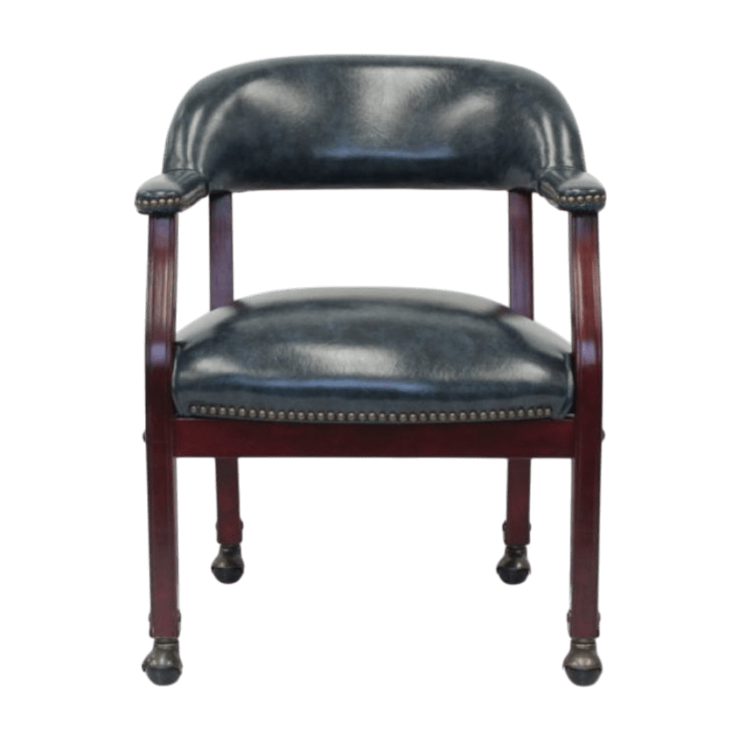 Boss Captain’s guest, accent or dining chair in Blue Vinyl W/ Casters