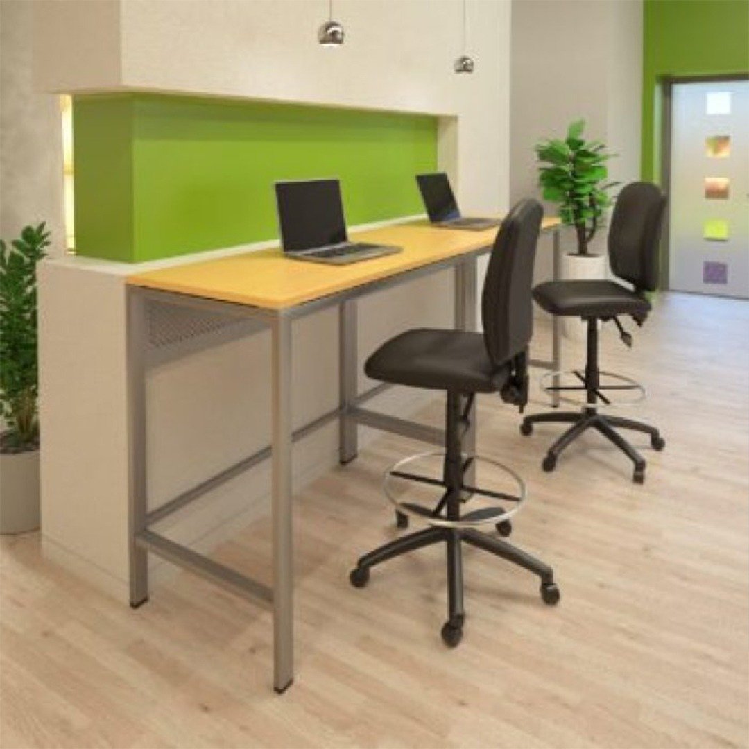 Black Caressoft Drafting Stools W/adj Arms & Footring - Image 5
