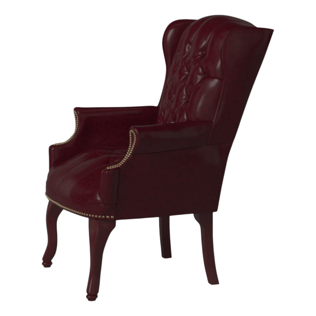Boss Wingback Traditional Guest Chair In Burgundy - Image 4
