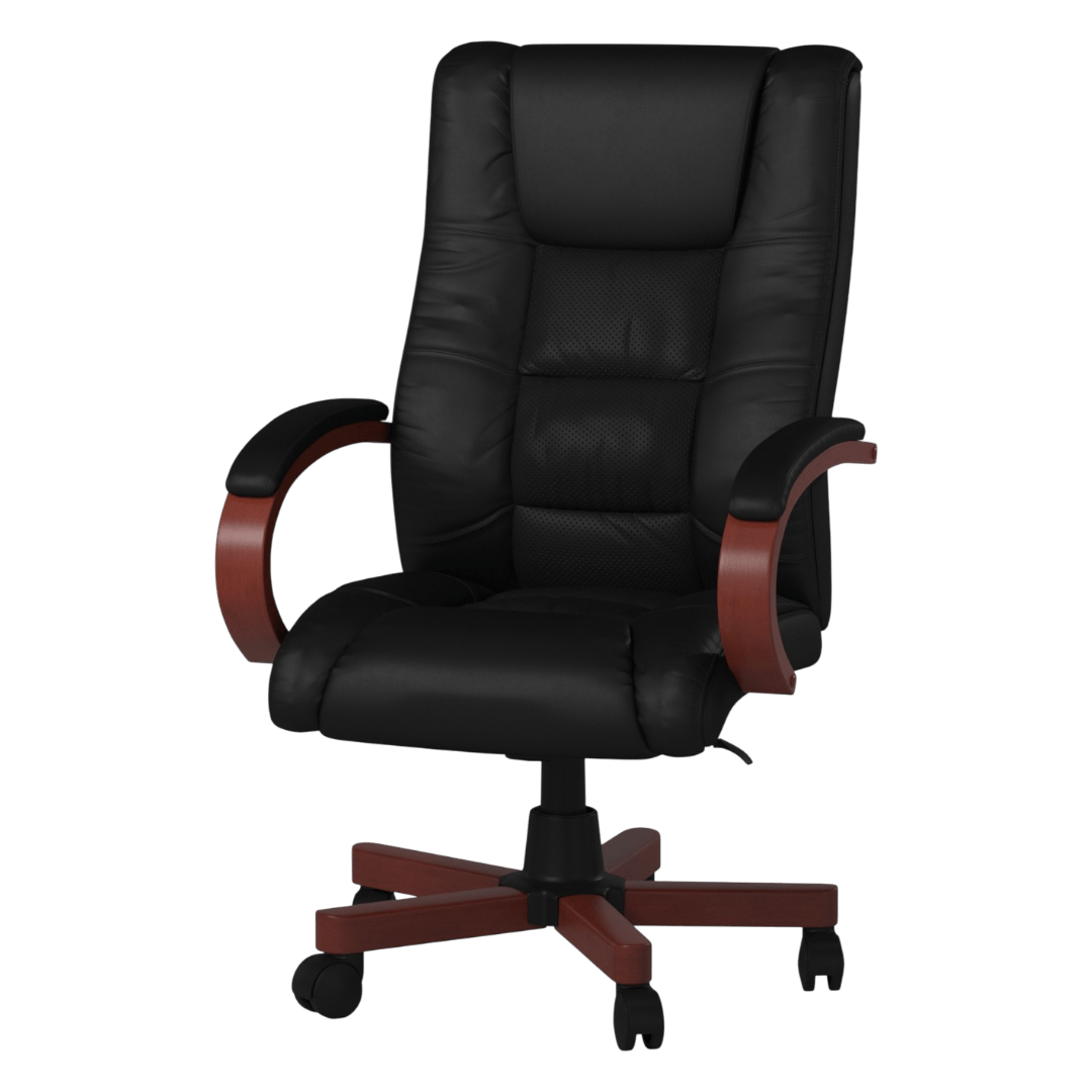 Boss High Back Executive Wood Finished Chair, Cherry - Image 3