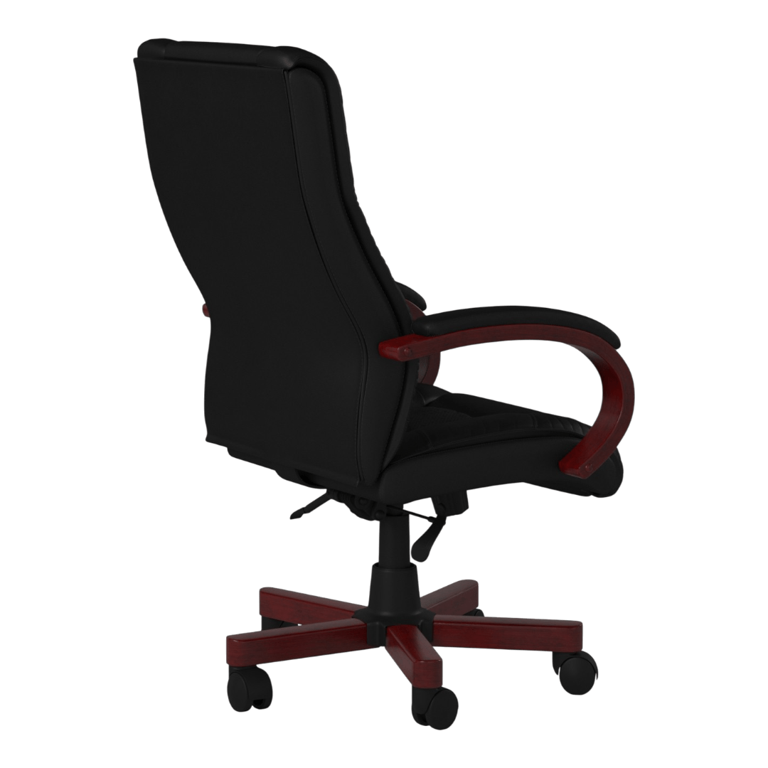 Boss High Back Executive Wood Finished Chair, Mahogany - Image 4