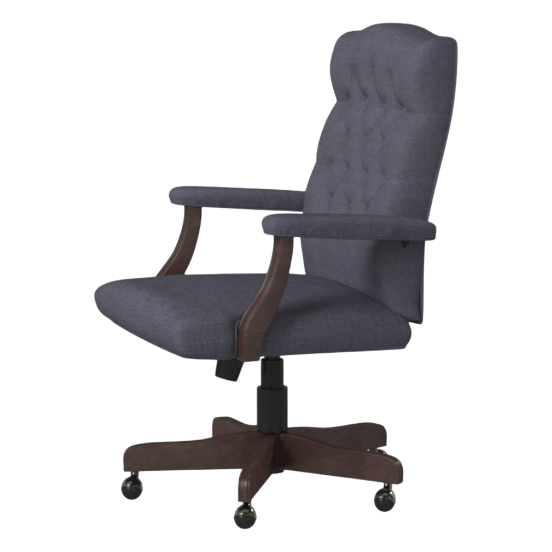 BOSS Executive Slate Grey Commercial Grade Linen Chair With Driftwood Finish Frame - Image 5