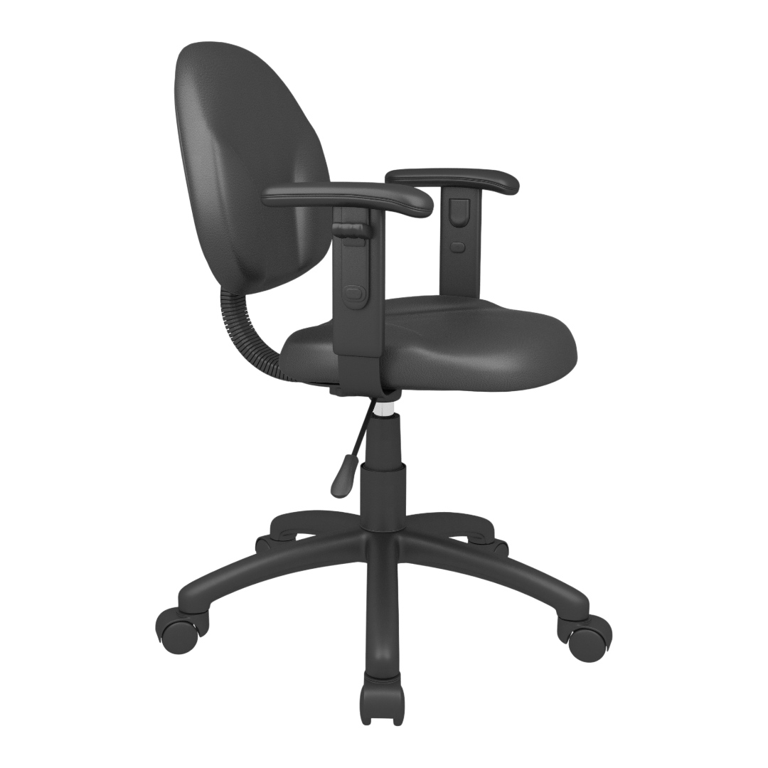 Boss Diamond Task Chair In Black Antimicrobial Vinyl W/ Adjustable Arms - Image 3