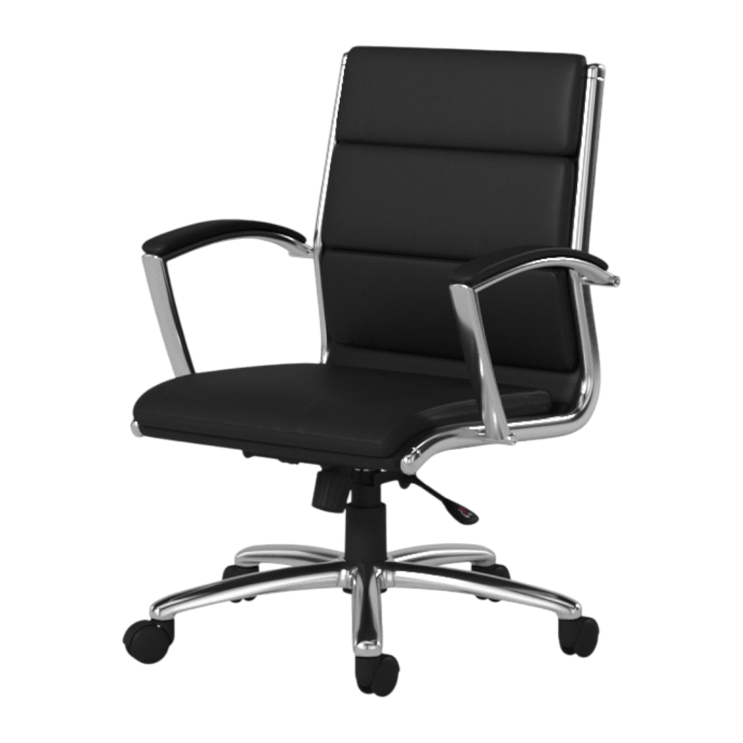 Boss Executive CaressoftPlus Chair with Metal Chrome Finish - Mid Back - Image 5