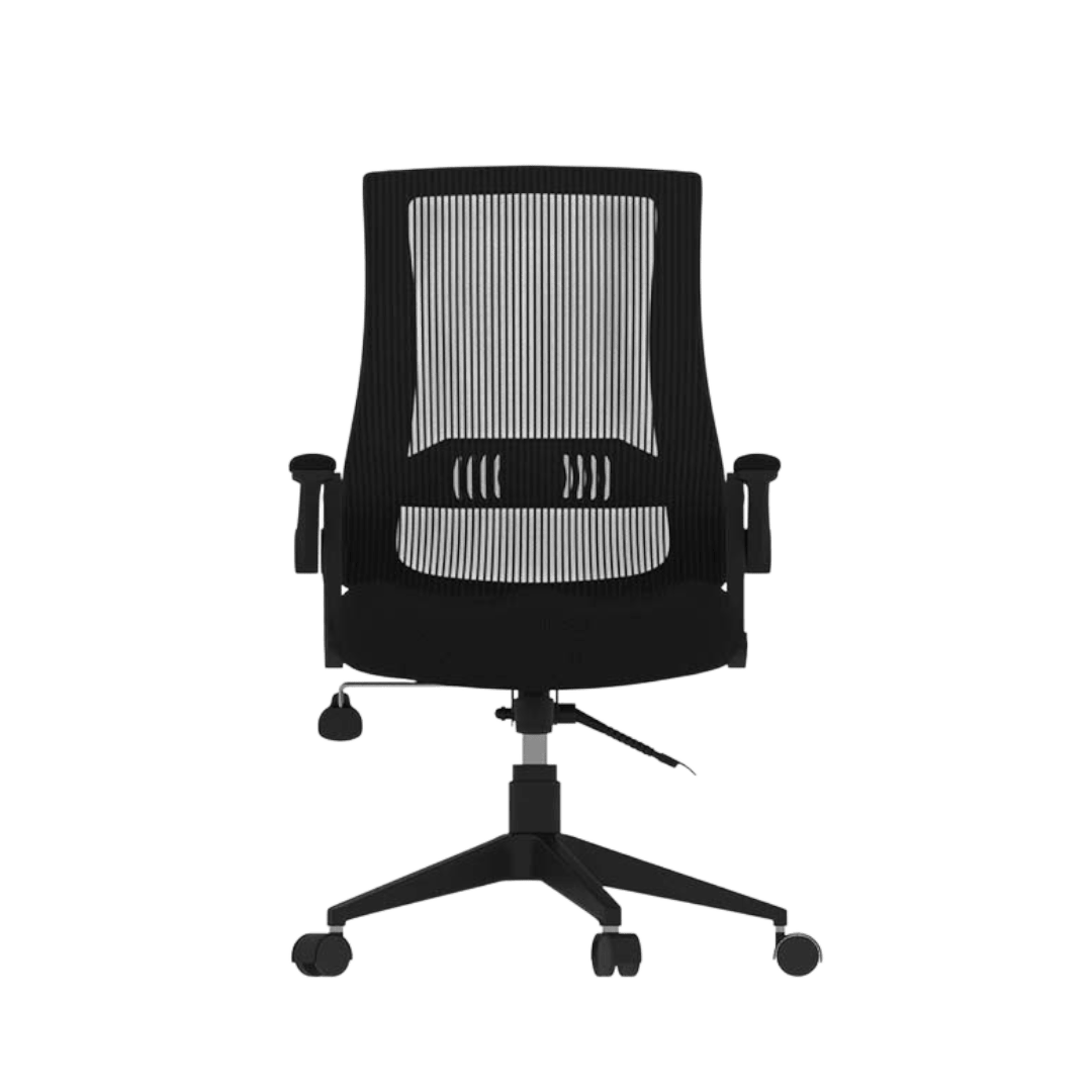 Boss Black Mesh Flip Arm Chair - Image 4