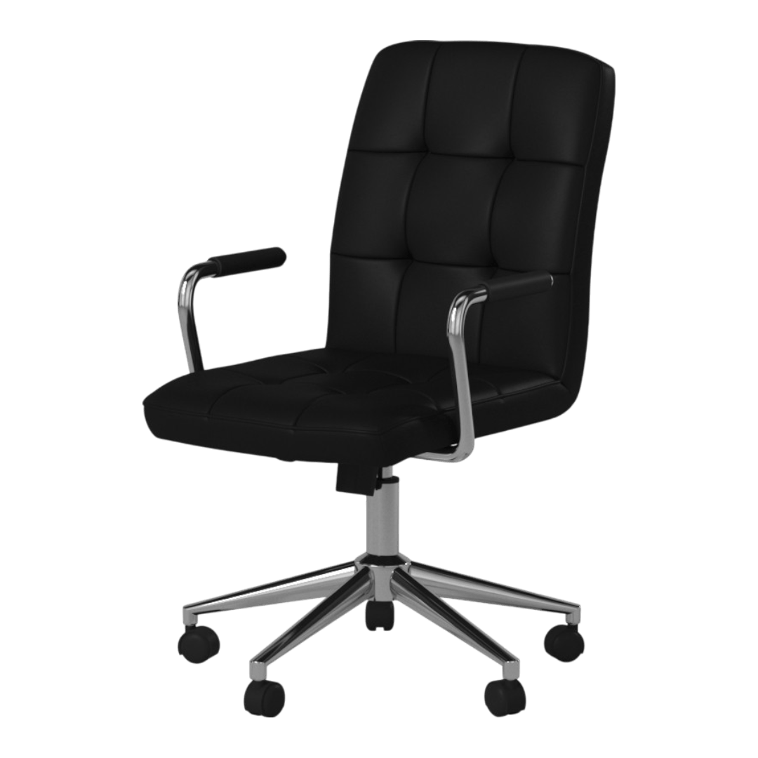 Boss Modern Office Chair w/Chrome Arms - Black - Image 5
