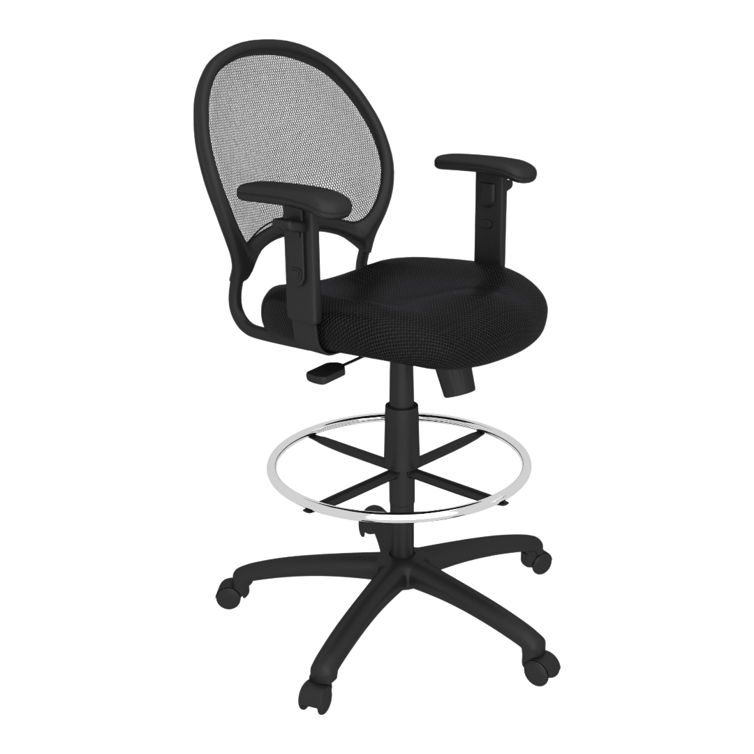 Boss Mesh Drafting Stool W/ Adjustable Arms - Image 3
