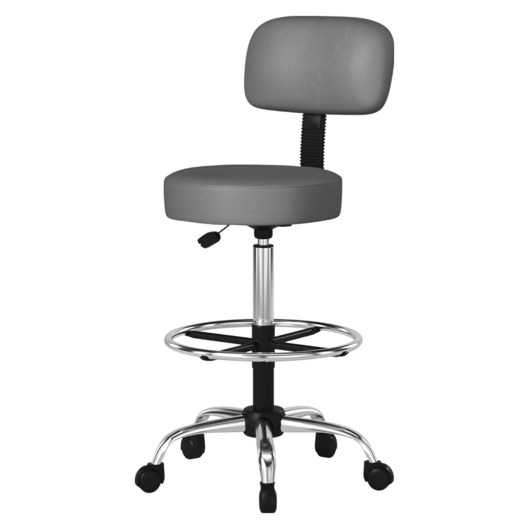 Boss Antimicrobial Vinyl Medical/Drafting Stool W/ Back Cushion - Image 5
