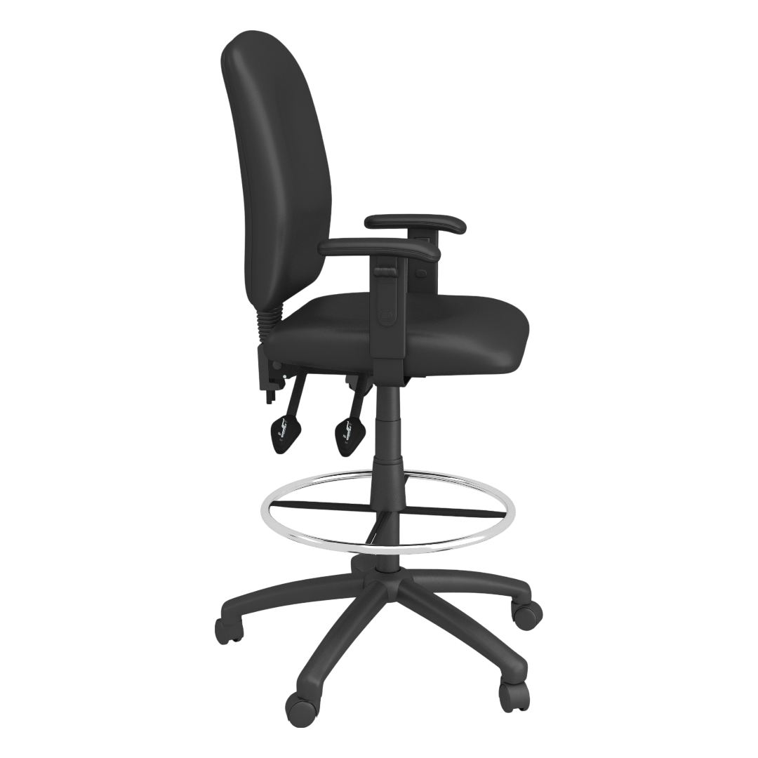 Boss Multi-Function Fabric Drafting Stool W/ Adjustable Arms - Image 4