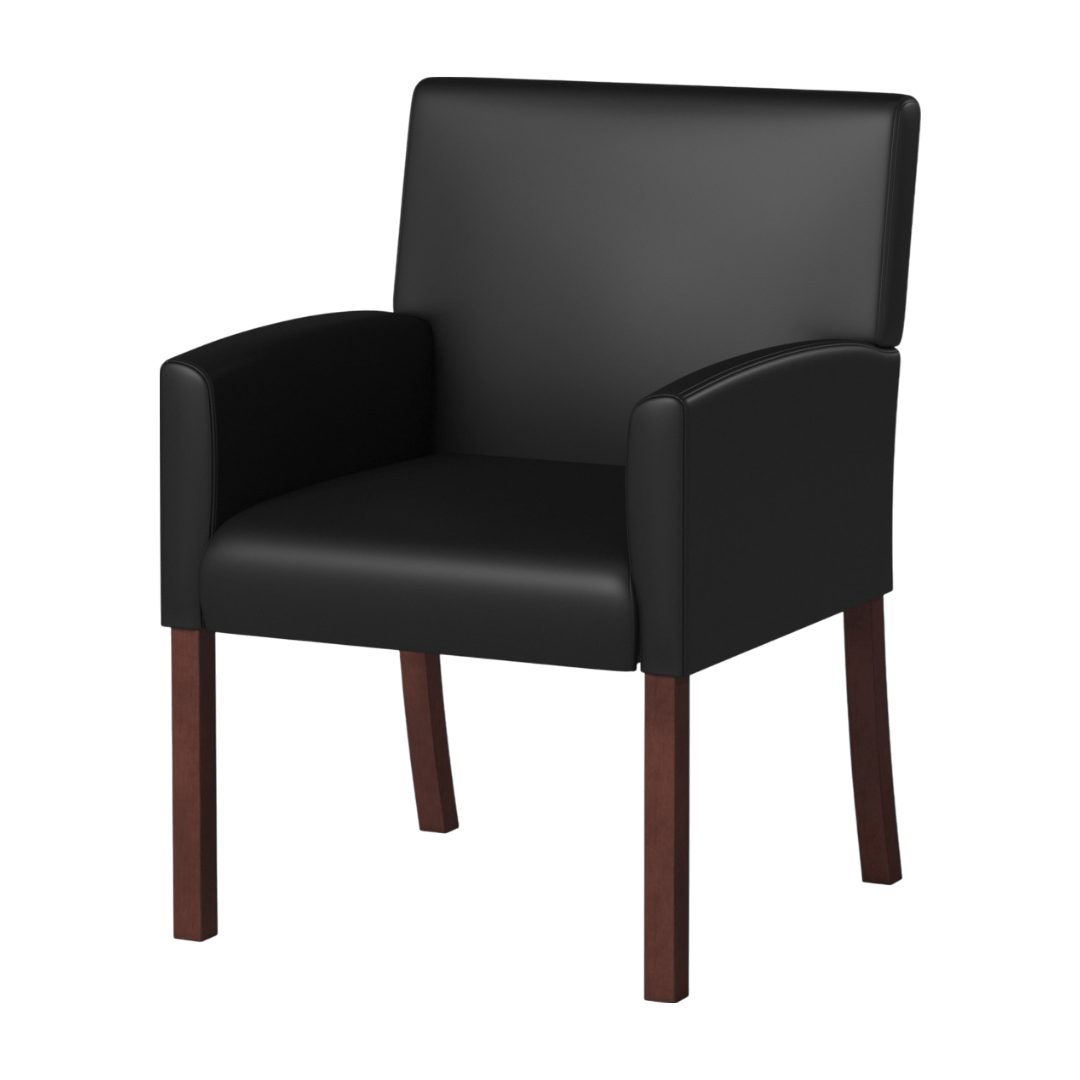 Boss Box Arm guest, accent or dining chair W/Mahogany Finish - Image 4