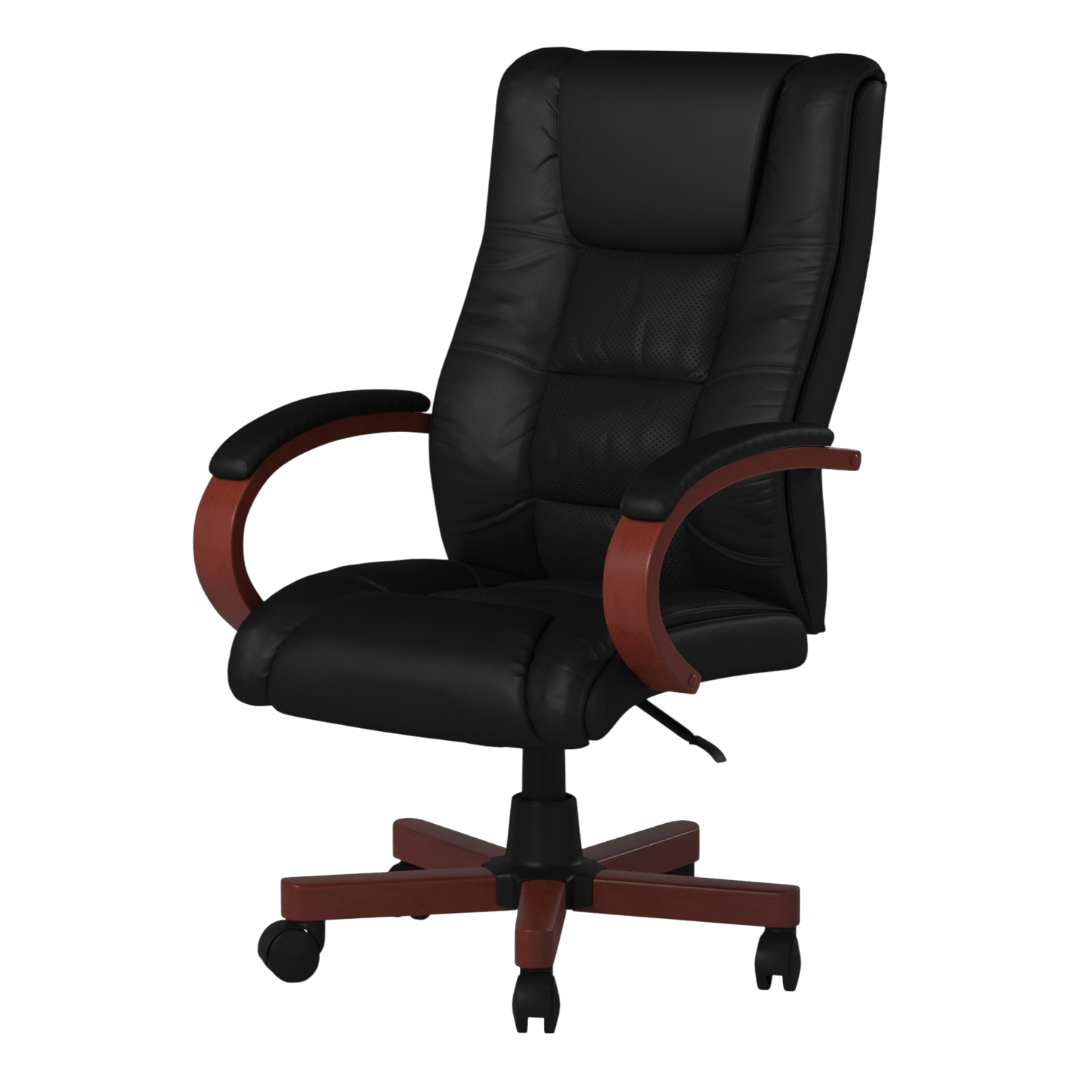 Boss High Back Executive Wood Finished Chair, Cherry - Image 5