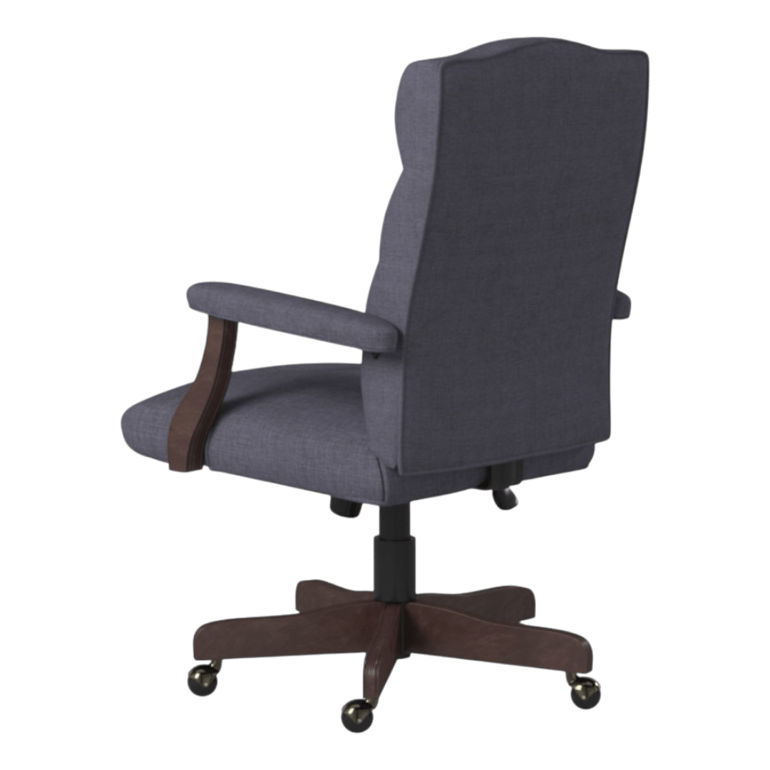 BOSS Executive Slate Grey Commercial Grade Linen Chair With Driftwood Finish Frame - Image 4