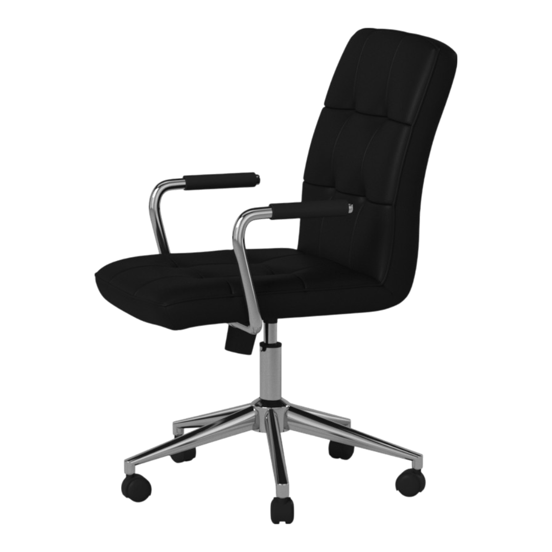 Boss Modern Office Chair w/Chrome Arms - Black - Image 6