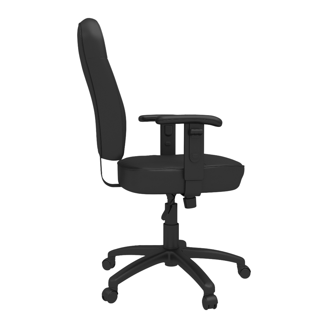 Boss Black Leather Task Chair W/ Adjustable Arms - Image 5