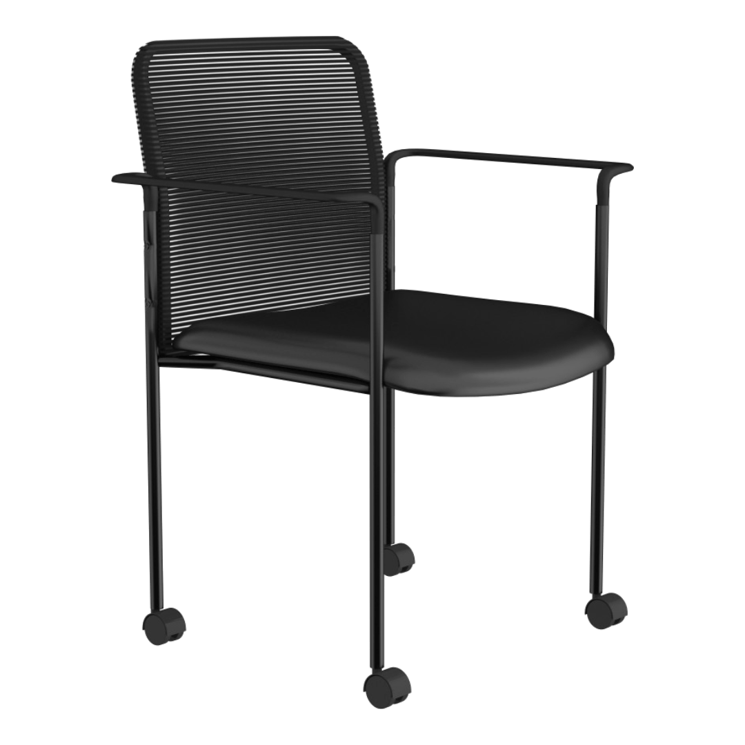 Boss Mesh Guest Chair with Casters, Black - Image 7