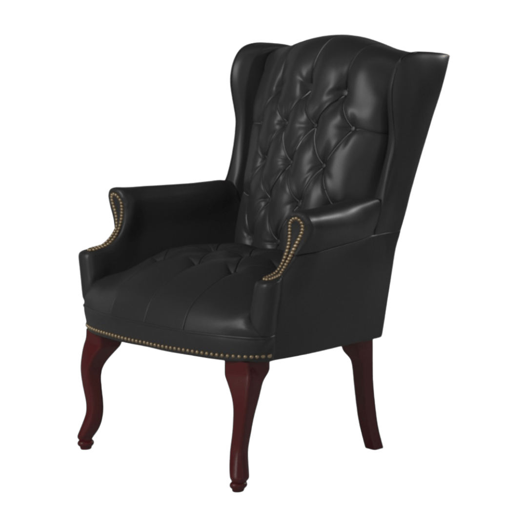 Boss Wingback Traditional Guest Chair In Black - Image 5