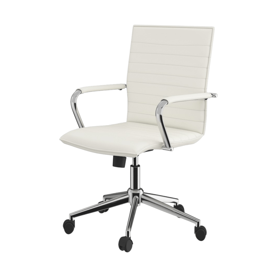 Boss White Vinyl Hospitality Chair