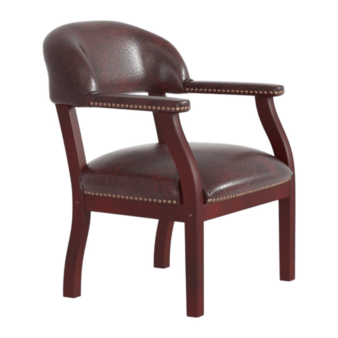 Boss Captain's guest, accent or dining chair in Burgundy Vinyl - Image 5