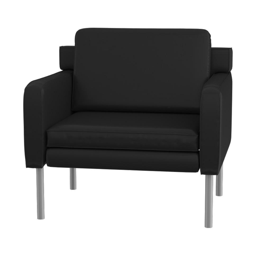 Boss Black Antimicrobial Vinyl Lounge Chair - Image 7