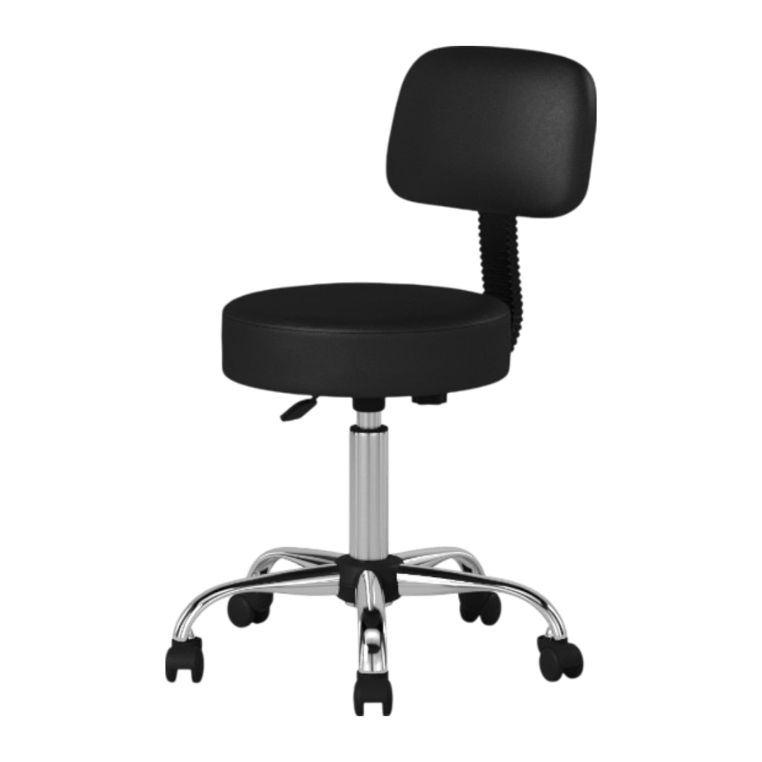 Boss Black Antimicrobial Vinyl Medical Stool W/ Back Cushion - Image 4