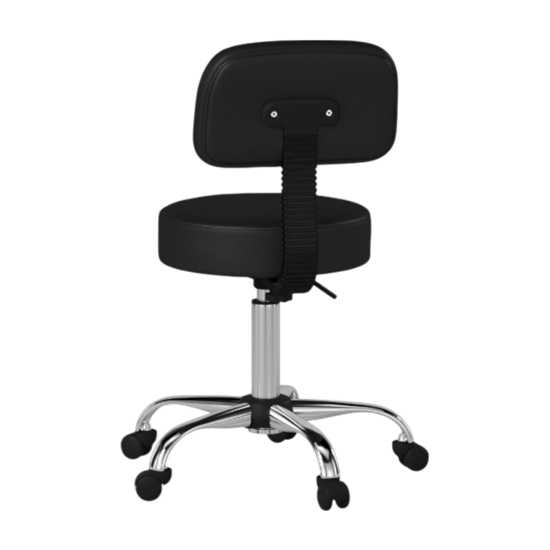 Boss Black Antimicrobial Vinyl Medical Stool W/ Back Cushion - Image 5