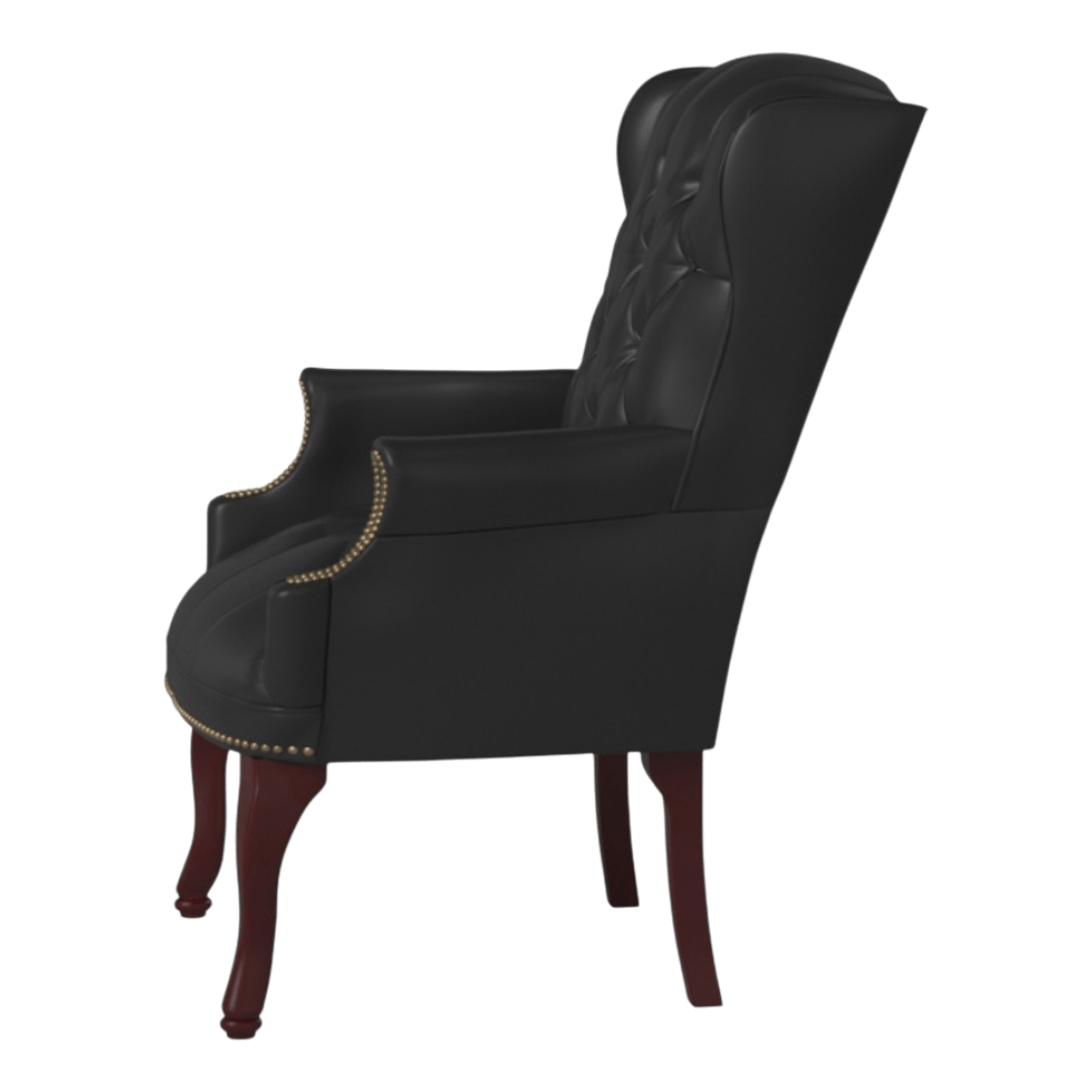 Boss Wingback Traditional Guest Chair In Black - Image 6