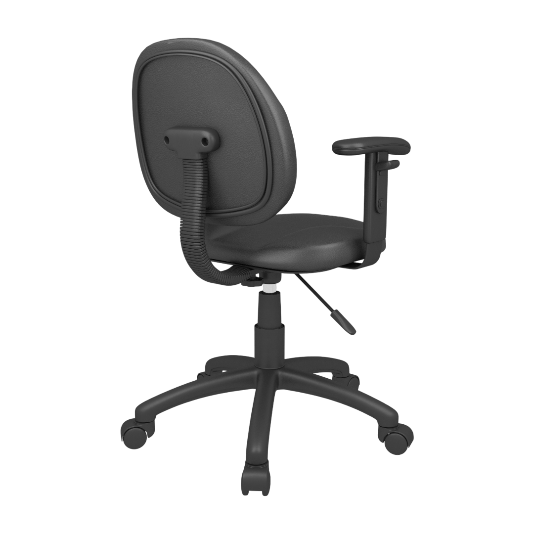 Boss Diamond Task Chair In Black Antimicrobial Vinyl W/ Adjustable Arms - Image 4