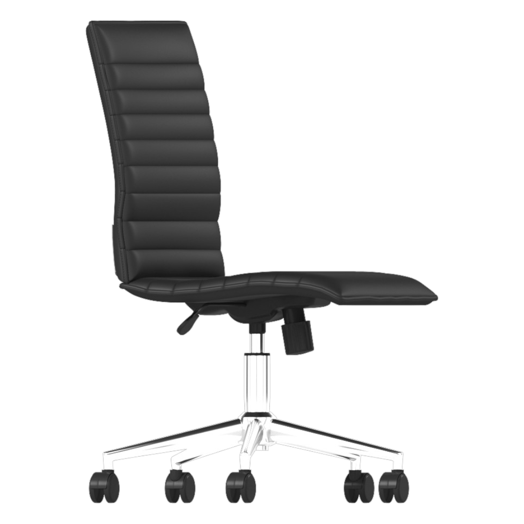 Boss Black Vinyl Armless Hospitality Chair - Image 5
