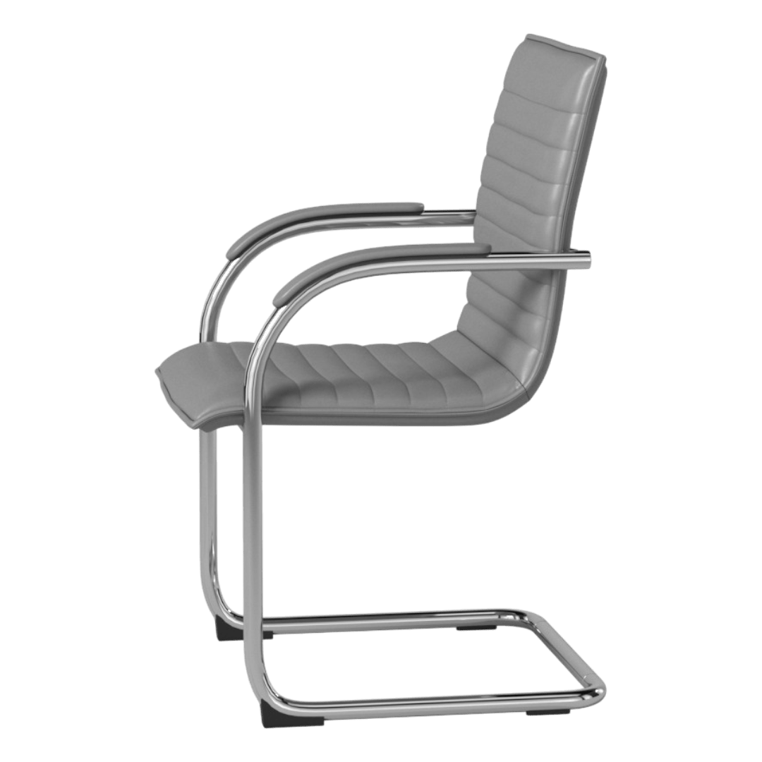 Boss Chrome Frame, Grey Vinyl Side Chair, 2 pack - Image 4