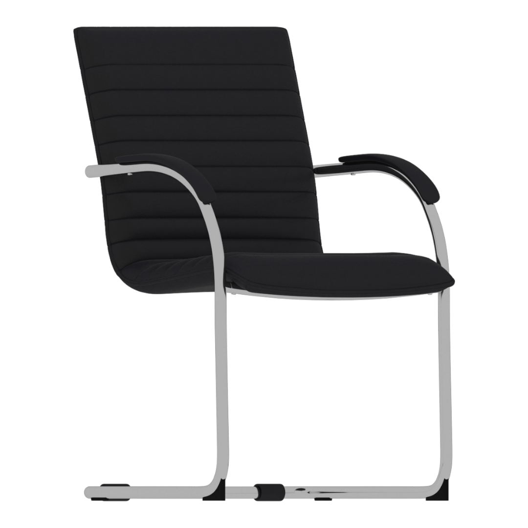Boss Chrome Frame, Black Vinyl Side Chair, 2 pack - Image 6