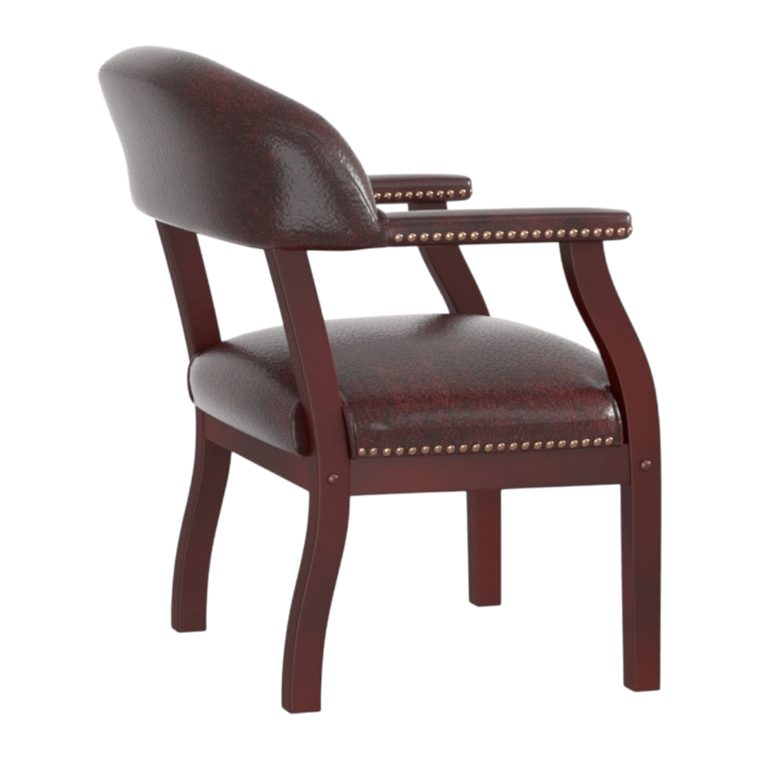 Boss Captain's guest, accent or dining chair in Burgundy Vinyl - Image 6
