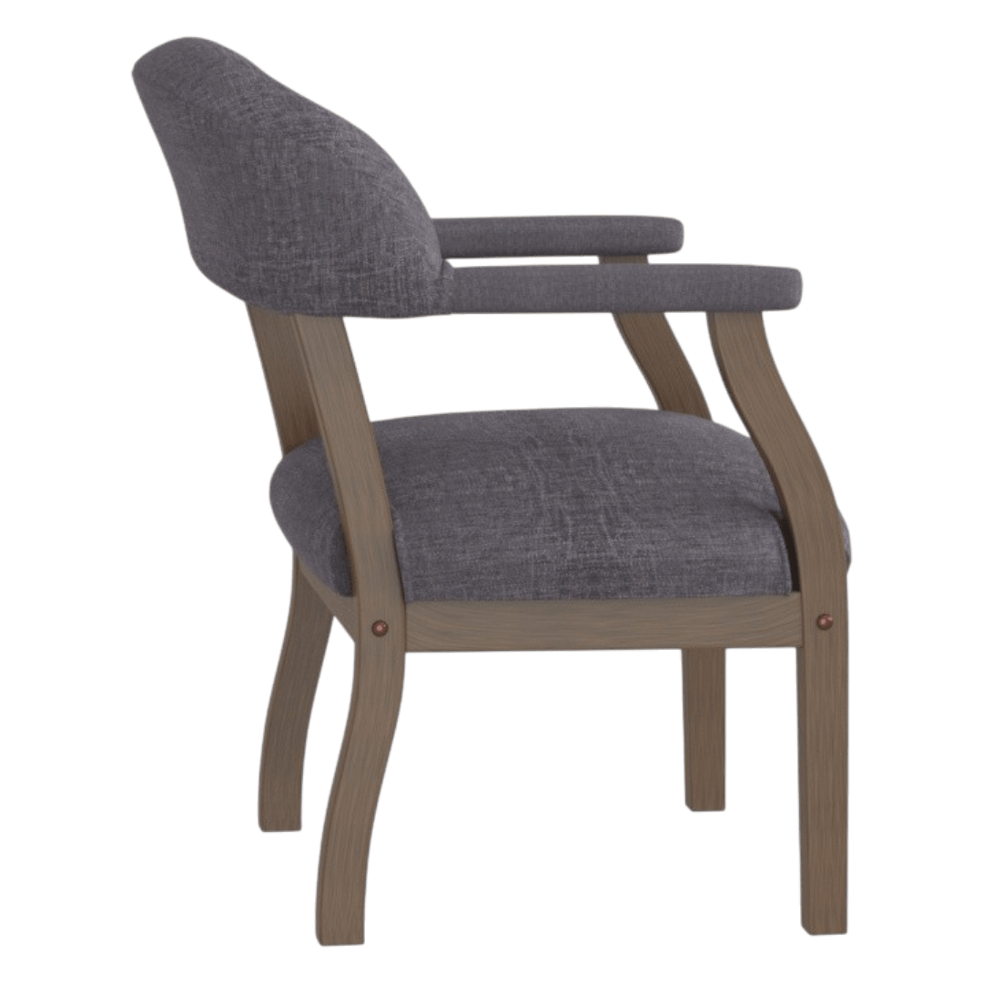 Boss Modern Captain's guest, accent or dining chair in Slate Grade Commercial Grade Linen - Image 5