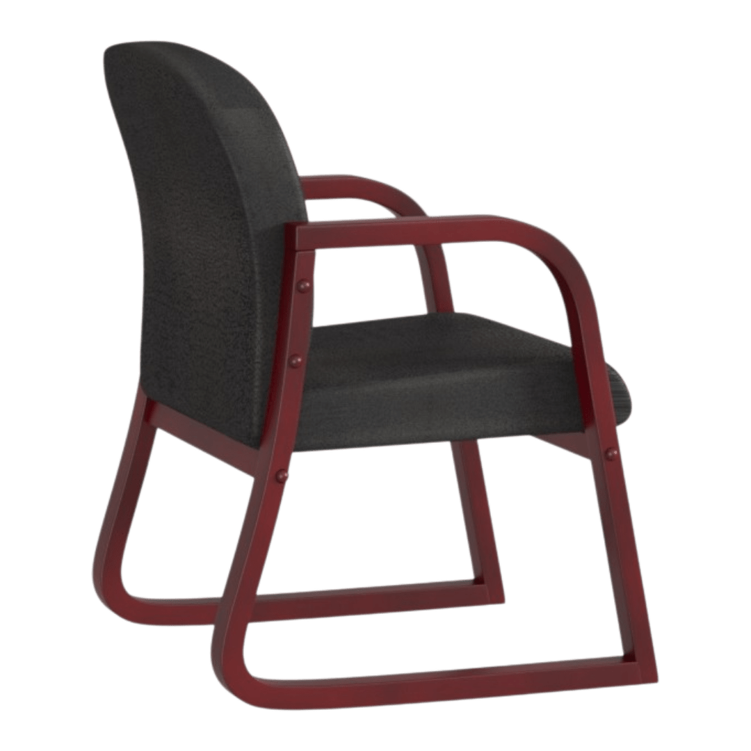 Boss Mahogany Frame guest, accent or dining chair In Black Fabric - Image 5