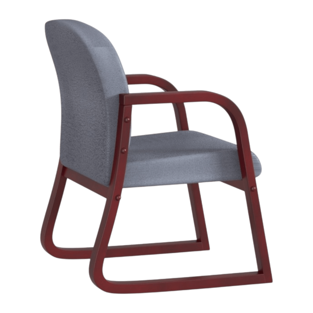 Boss Mahogany Frame guest, accent or dining chair in Grey Fabric - Image 5