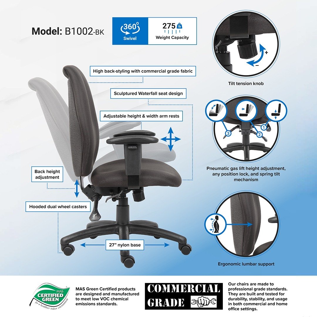 Boss Black High Back Task Chair - Image 6