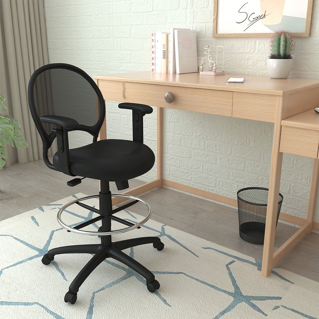 Boss Mesh Drafting Stool W/ Adjustable Arms - Image 6