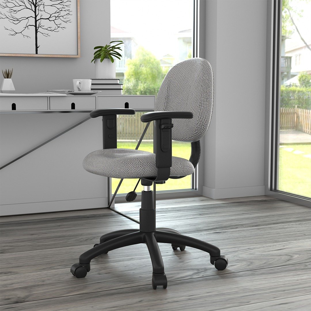 Boss Grey  Deluxe Posture Chair W/ Adjustable Arms - Image 2