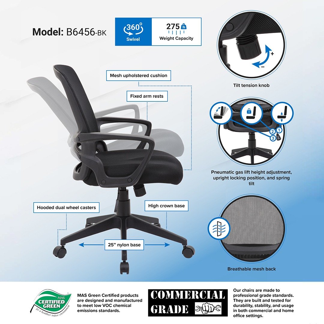 Boss Mesh Task Chair, Black - Image 3
